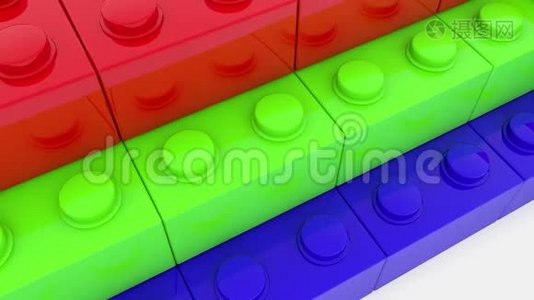 用五颜六色的玩具砖建造的箭视频