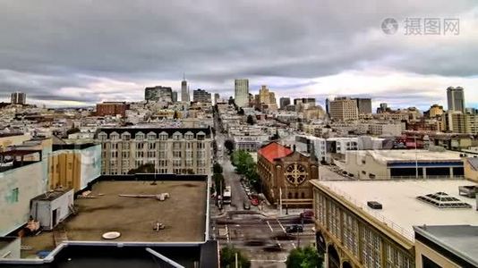 旧金山城市景观时间流逝效应视频