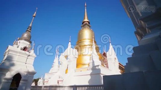 泰国清迈著名寺庙，有角度艺术视频
