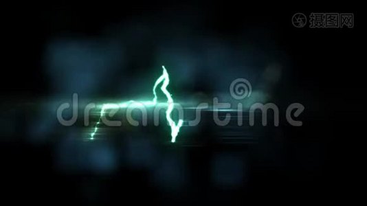 绿色闪电心脉冲无缝圈闪亮耀斑动画新品质独特自然光效视频视频