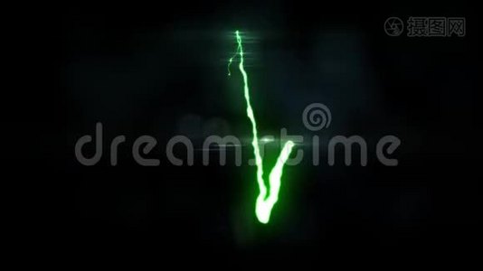 绿色闪电心脉冲无缝圈闪亮耀斑动画新品质独特自然光效视频视频