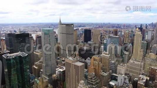 纽约曼哈顿中城4K超高清空中延时天线视频