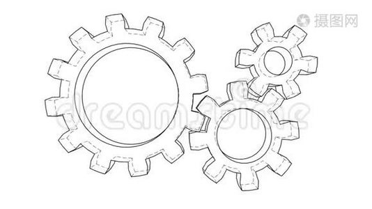 齿轮转动。 无缝环视频