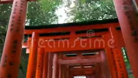 日本京都Fushimi Inari神殿红门视频