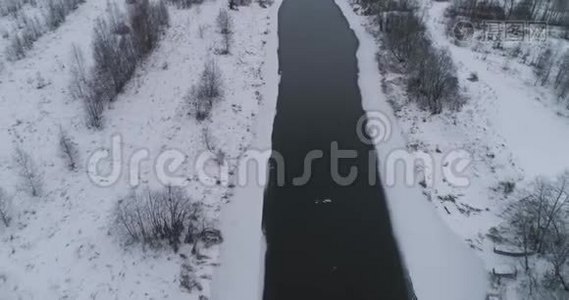 冬季河流景观视频