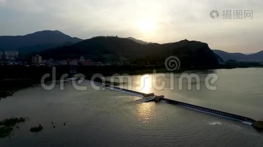 韩国庆南米阳河空中观景台视频