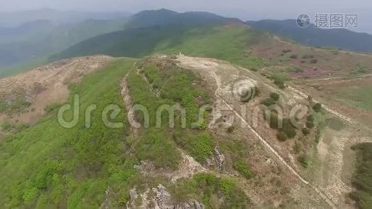 韩国仰山、亚洲、崇山峻岭景观视频