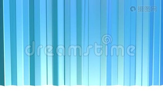 抽象简单的蓝紫低聚三维窗帘作为清晰的背景。 软几何低聚运动背景视频