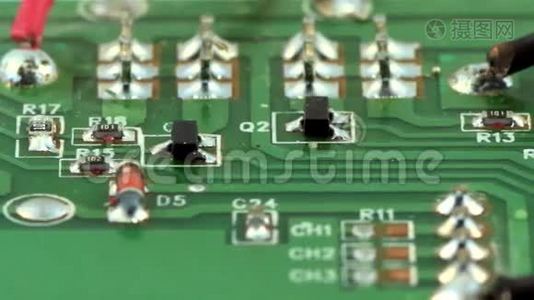 绿色电路板-微电子元件视频