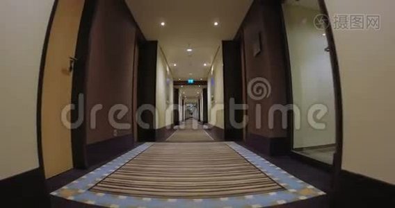 现代酒店走廊视频