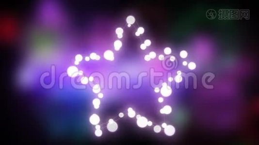 紫色背景上闪烁的仙女之星视频