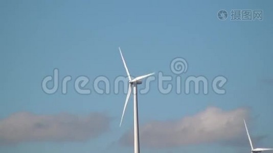 风力发电场提供清洁能源的风车、电力视频