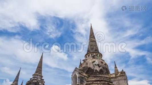 泰国Ayutthaya历史公园Wat Ratcha Burana寺庙遗址视频