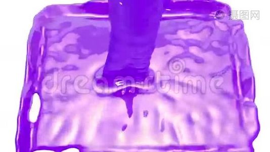 动画紫罗兰汽车油漆浇注和填充屏幕。 阿尔法通道包括使用卢马哑光。 3D渲染视图18视频