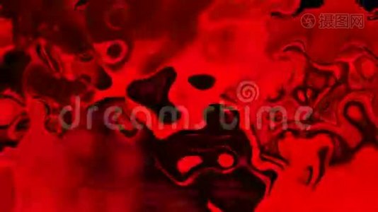 抽象的彩色红漆油墨爆炸扩散迷幻爆炸运动视频