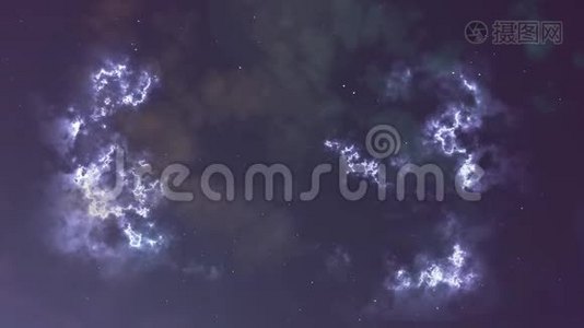 闪烁的星云和恒星的动画视频