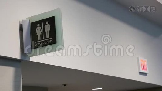 男女洗手间标志运动视频