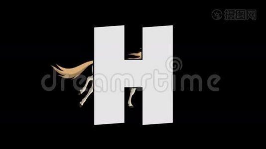 字母H和马（背景）视频
