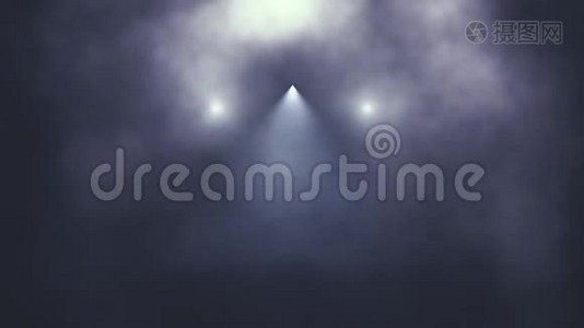 白色舞台灯光和烟雾介绍标志背景视频