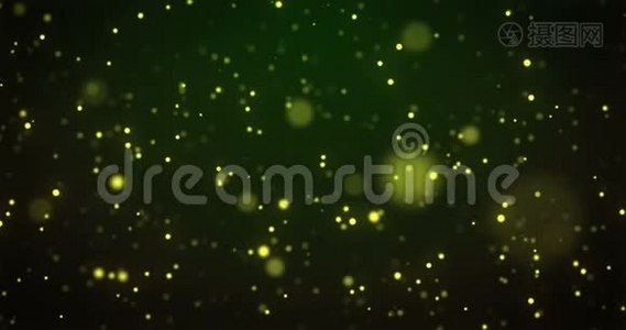 循环移动绿色粒子背景视频