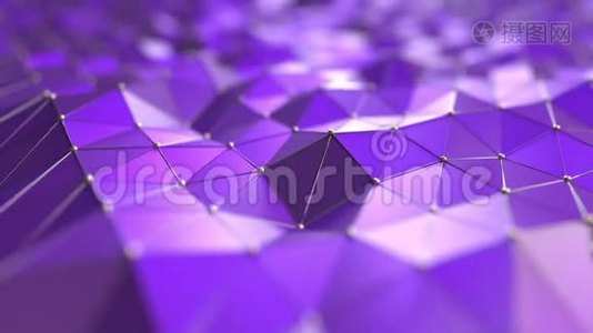 紫色多边形运动背景.. 无缝环视频