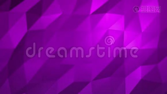 紫色低聚抽象背景。无缝循环。视频