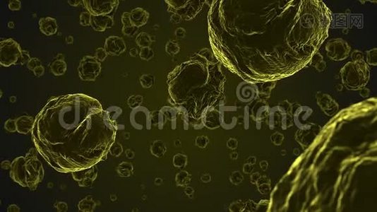 显微镜下提取黄色病毒细胞.视频