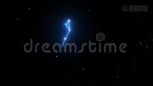 双鱼星座在美丽的星夜背景上视频