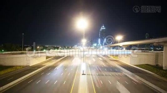 迪拜的高交通十字路口视频