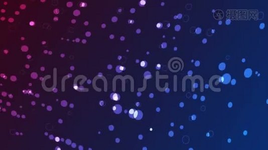 闪烁蓝紫色科技视频动画与圆圈粒子视频
