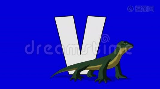 字母V和Varanus（前景）视频