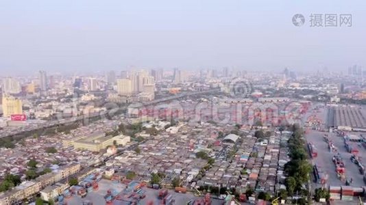 曼谷港口鸟瞰图.视频