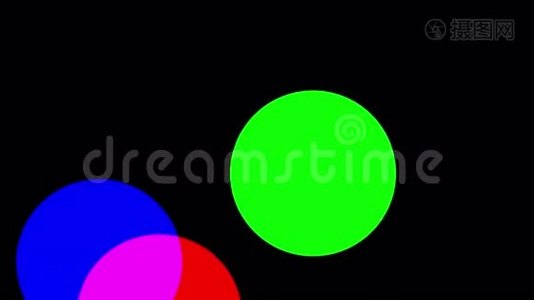 RGB圆圈移动并显示颜色是如何制作的视频
