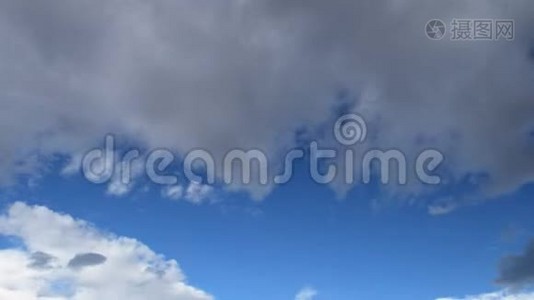 蓝色天空清洁美丽的云空间视频