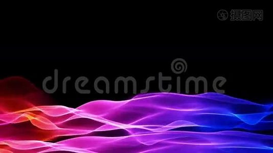 抽象软波背景，彩色波运动流动动画视频