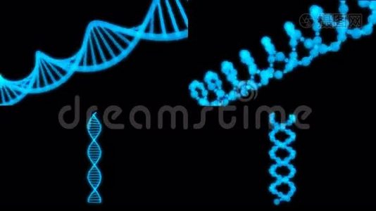 4个视频剪辑DNA全息图视频