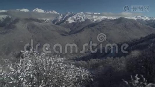 北坡西高加索艾卜加岭，罗萨Khutor高山度假村股票录像视频