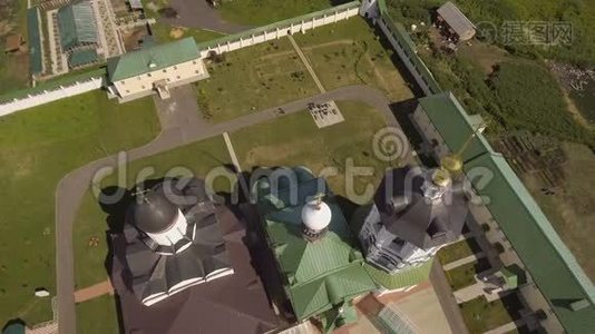 东正教修道院。 空中观景视频