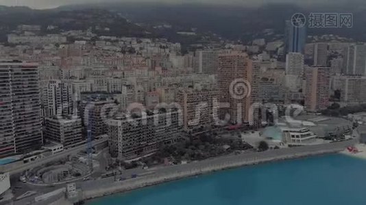 摩纳哥市法国海港港口雅赫茨公寓大厦，船只和蒙特卡洛赌场视频