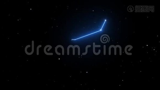 美丽的星夜背景上的摩羯星座视频