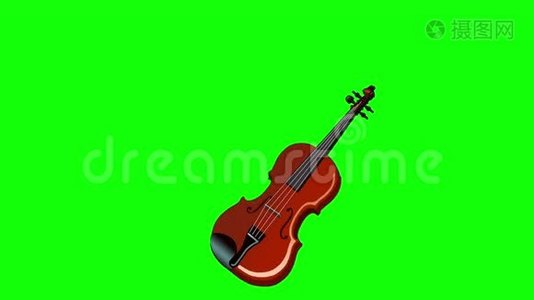 在绿色屏幕上播放小提琴视频