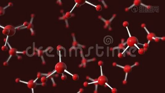 模型分子的动画旋转视频