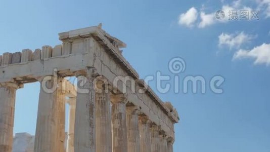 雅典卫城，希腊，时间推移，放大，4k视频