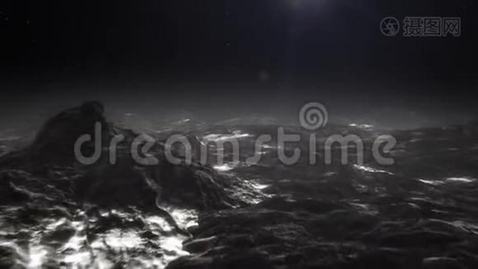 高质量的飞行动画在冥王星和#x27；的表面。视频