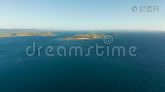 带热带岛屿和泻湖的海景，菲律宾，巴拉望视频