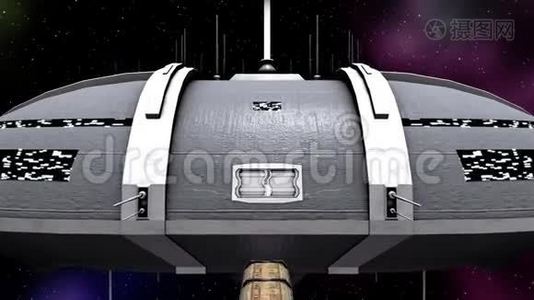 货物进入太空船的未来动画视频