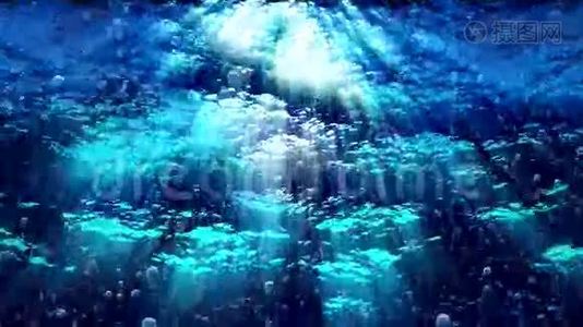 水下海浪波纹，气泡上升.水FX0326HD视频