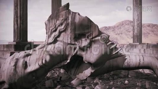 古希腊雕塑遗迹动画视频