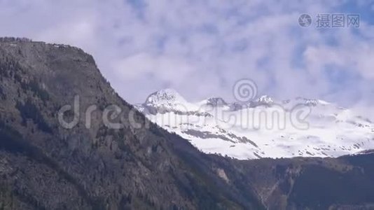 瑞士阿尔卑斯山雪山峰全景视频