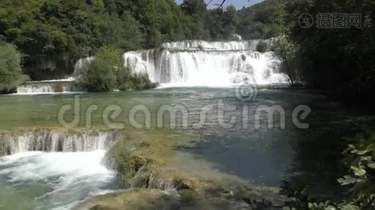克罗地亚达尔马提亚国家公园瀑布Krka视频